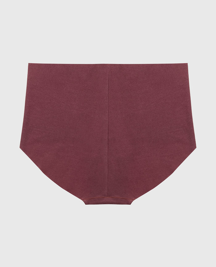 No Show High Waist Brief Panty in Plum Wine