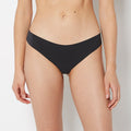 No Show Invisible Thong Panty in Tuxedo Black