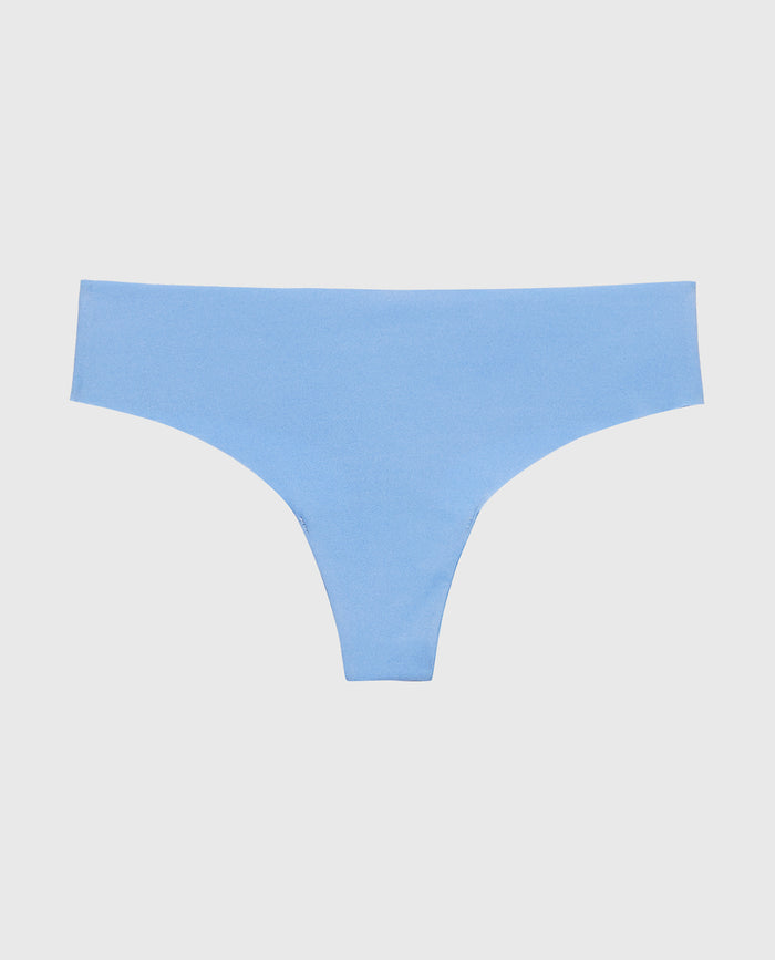 No Show Thong in Azure Blue