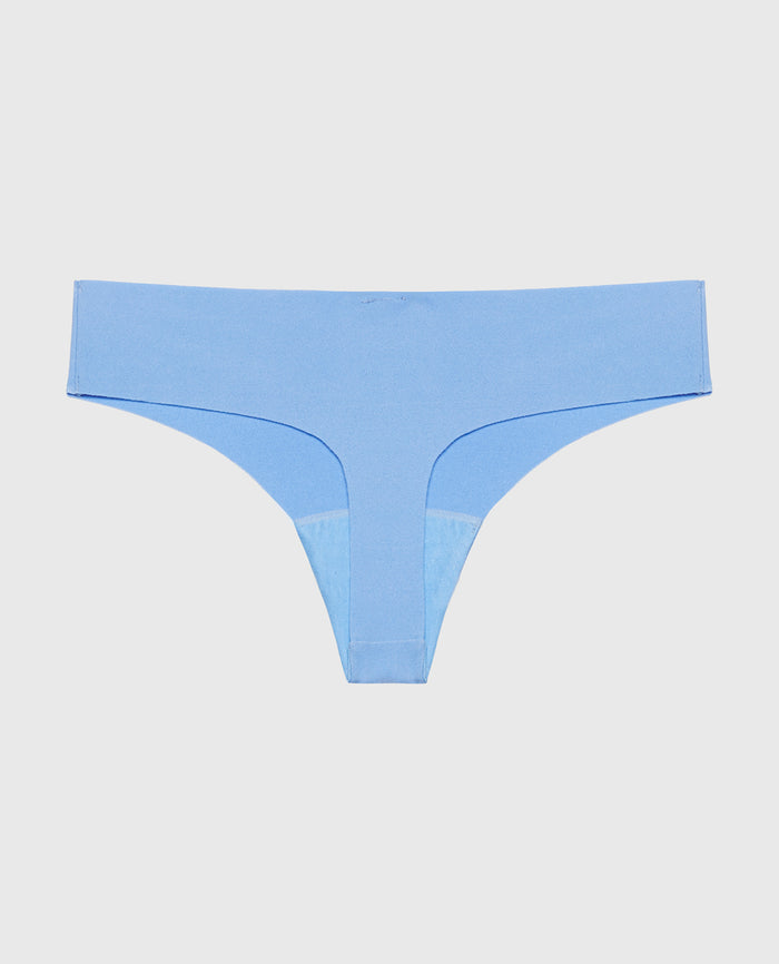 No Show Thong in Azure Blue