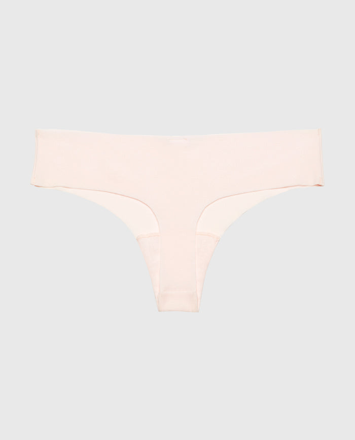 No Show Thong in Crystal Pink