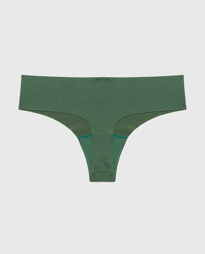 No Show Thong in Jungle Green
