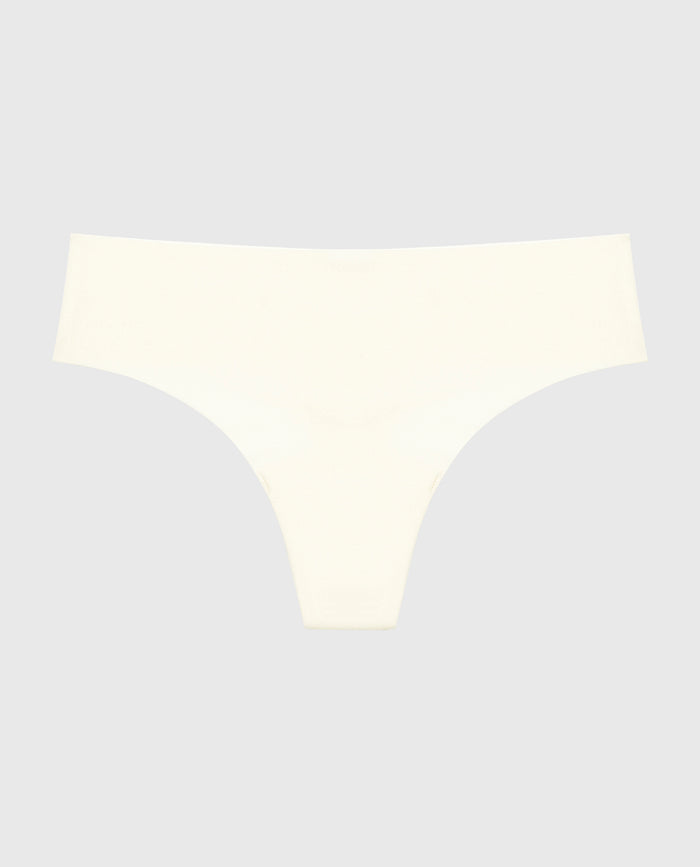 No Show Thong in Pearled Ivory