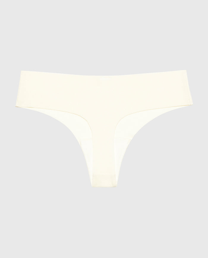 No Show Thong in Pearled Ivory