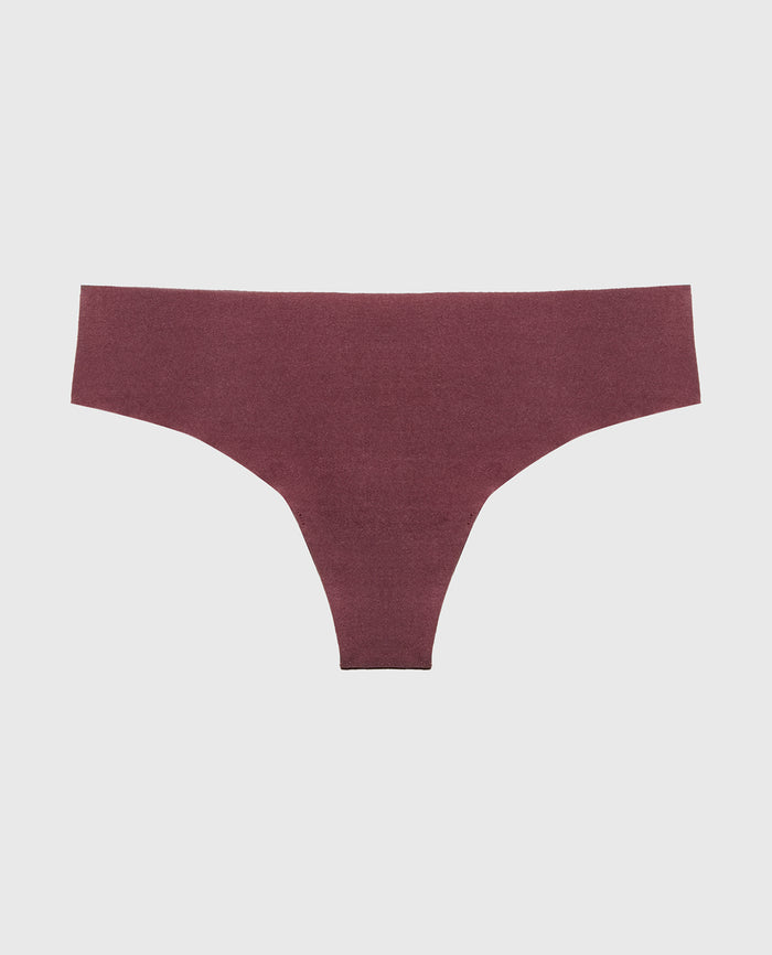 No Show Thong in Plum Wine