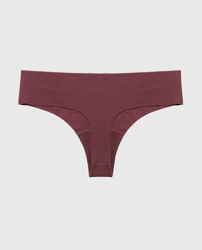 No Show Thong in Plum Wine