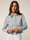 Greyson Clothiers Ojai Button-Down Jacket in Light Grey Heather - Front View On Model