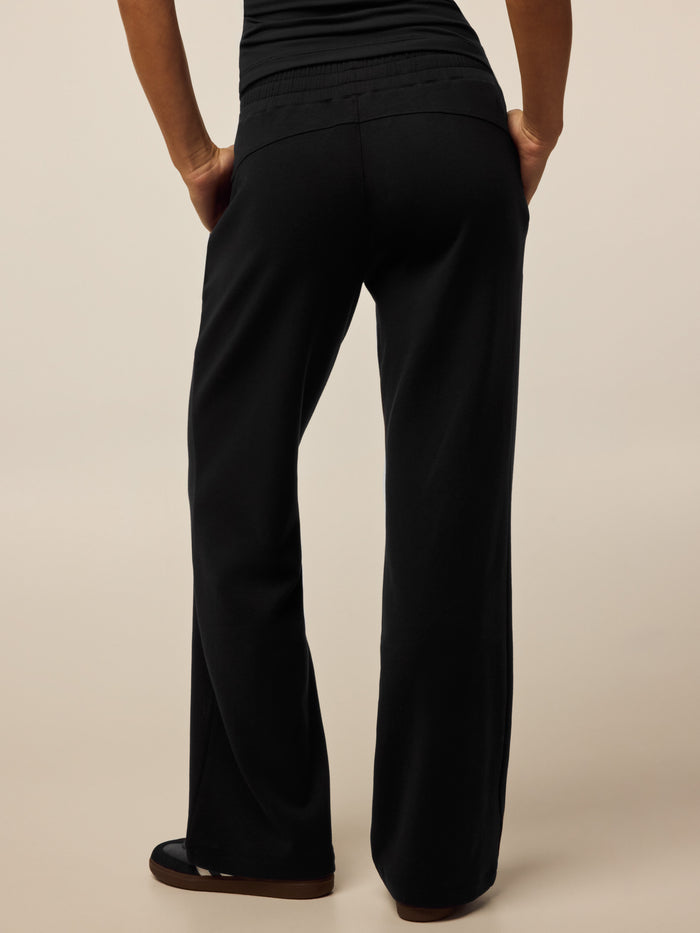 Greyson Clothiers Ojai Drawstring Pant in Black - Back View, Wide-Leg Women's Lounge Pant