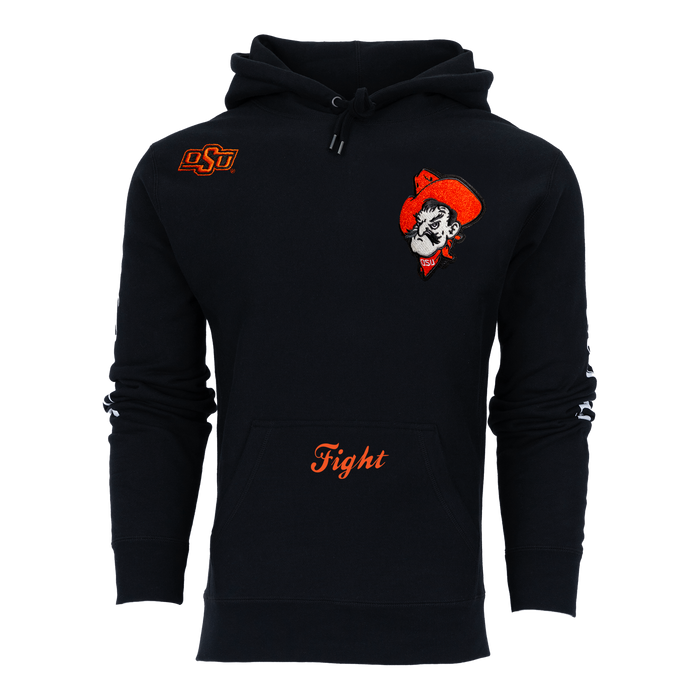 Greyson Clothiers Oklahoma State Cowboys Fireside Hoodie - Front View, Pistol Pete Embroidery | Greyson Clothiers