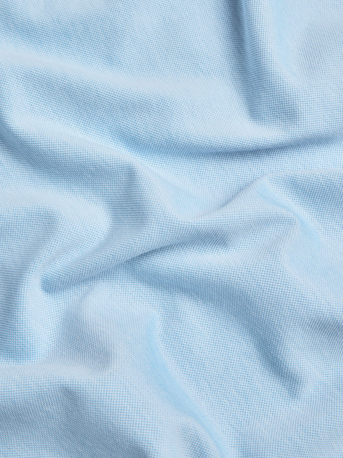 Omaha Pique Dress Shirt Cotton Pique Fabric Texture Close-Up - Maltese Blue | Greyson Clothiers