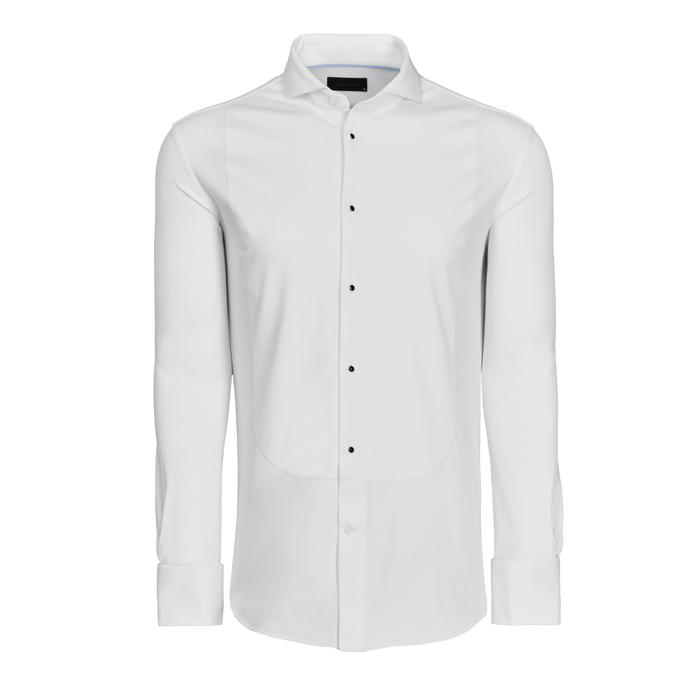 Arctic Omaha Tuxedo Shirt - Cutaway Collar, Black Studs, Bib Front, Ghost Mannequin | Greyson Clothiers