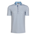 Jellyfish Pack Mentality Short Sleeve Polo - Cross Print, Contrast Collar, Front View | Greyson Clothiers