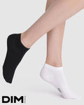 Pack of 2 Cotton Ankle Socks in Black and White