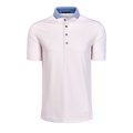 Arctic Packline Short Sleeve Polo, Geometric Print with Contrast Collar - Front View | Greyson Clothiers