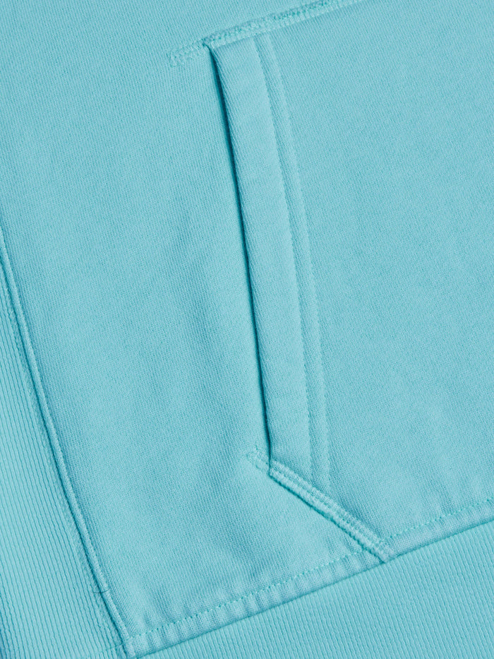 Cattail Aspen Hoodie Kangaroo Pocket Close-Up - Pima Cotton Construction & Ribbed Hem Detail | Greyson Clothiers