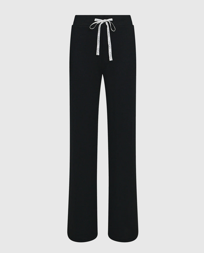 Pajama Pant with Logo Drawstring in Smoulder Black