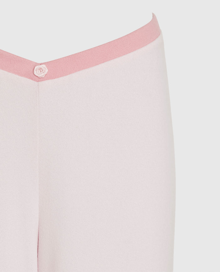 Pajama Pant with Rosette in Pink