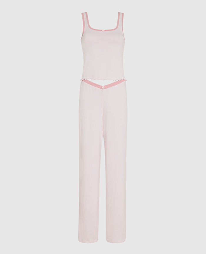 Pajama Pant with Rosette in Pink