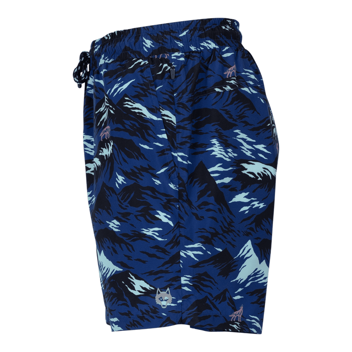 Greyson Clothiers Peace Maker Torch Swim in IONA - Side View, Zip Pocket & Elastic Drawcord Waistband