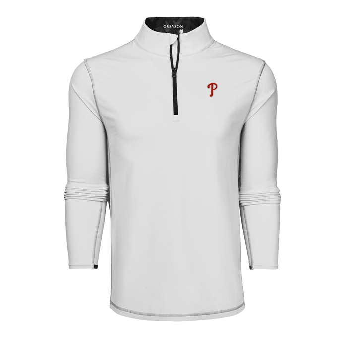 Arctic Philadelphia Phillies Colorado Mock Neck Quarter-Zip - Front View | Greyson Clothiers