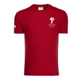 Red Cotton Philadelphia Phillies Crewneck Tee - Front View, Wolf Sleeve Graphic | Greyson Clothiers