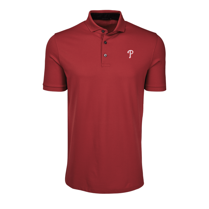 Varsity Red Philadelphia Phillies Crowley Performance Golf Polo - Front View | Greyson Clothiers