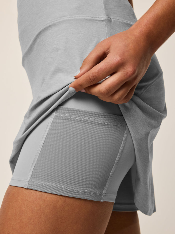 Greyson Clothiers Phoenix Melange Skirt - Internal Shortie & Side Pocket Detail | Light Grey Heather