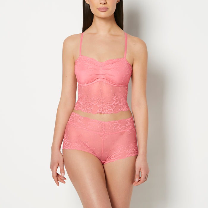 PJ Lush Lace Cami with Boyshort Set in Pink Lemonade