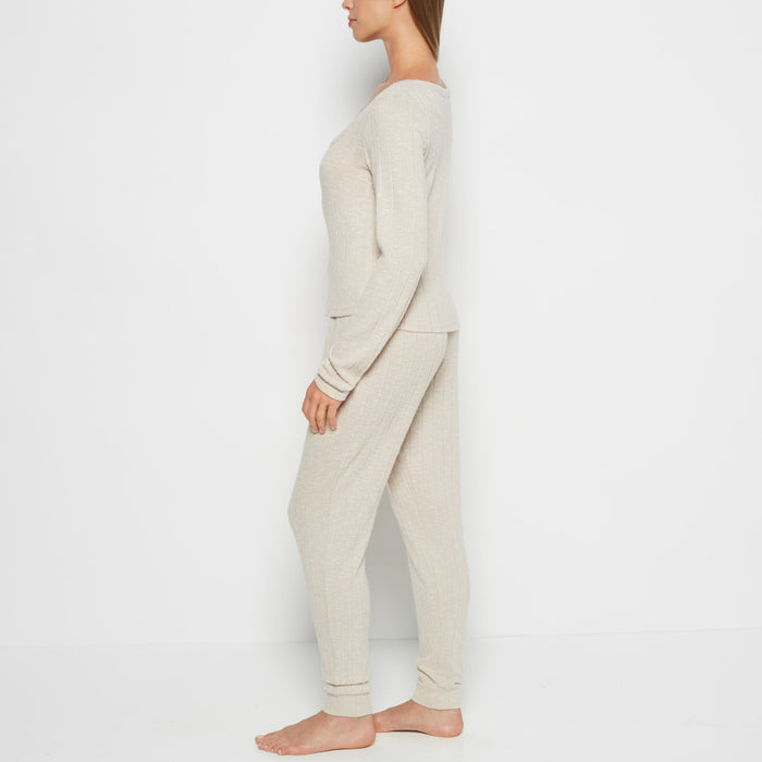 PJ Set with LS Logo Patch in Cozy Light Oatmeal