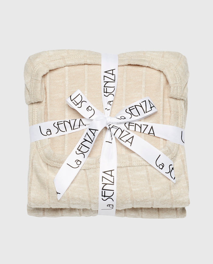 PJ Set with LS Logo Patch in Cozy Light Oatmeal