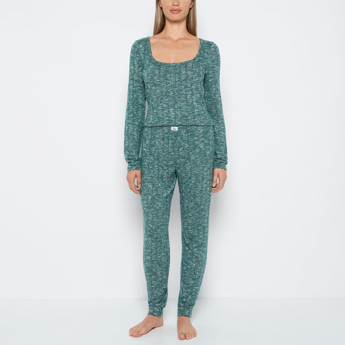 PJ Set with LS Logo Patch in Emerald Green