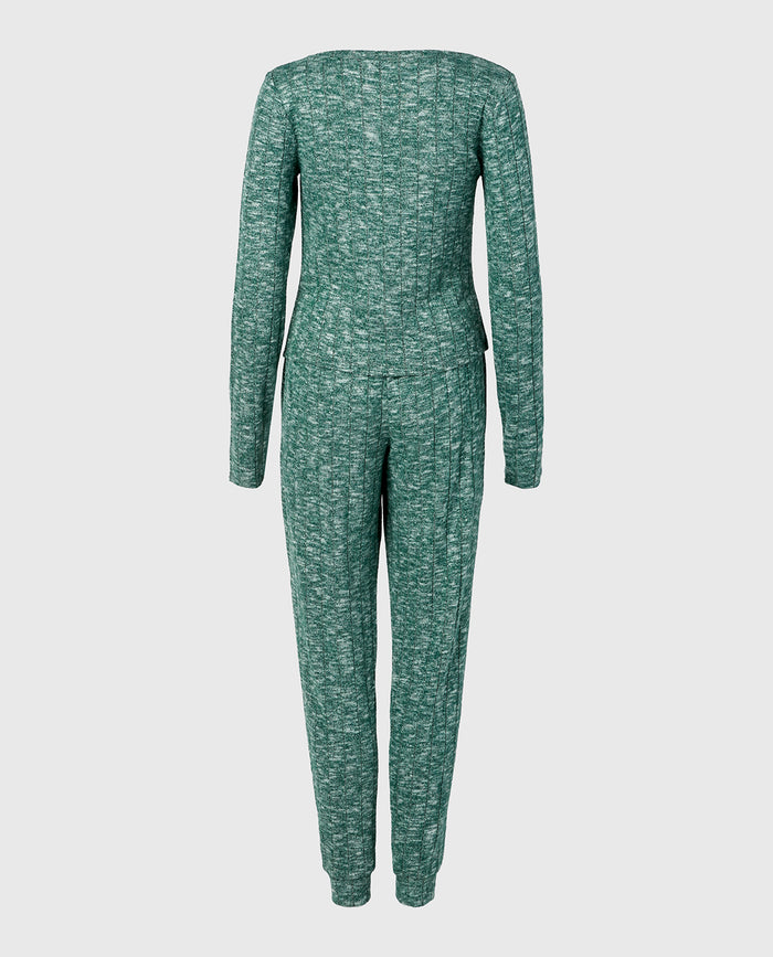 PJ Set with LS Logo Patch in Emerald Green