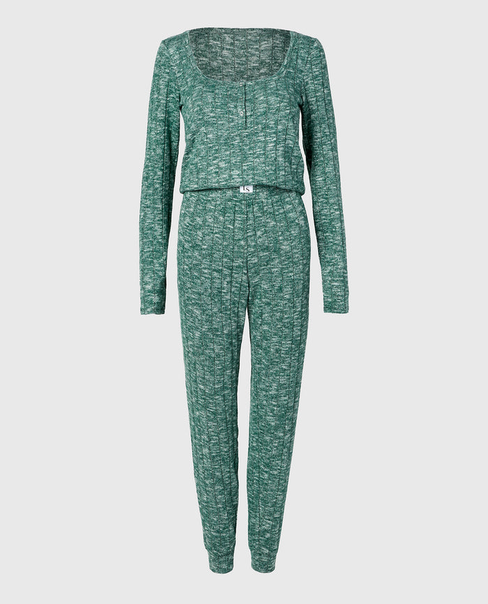 PJ Set with LS Logo Patch in Emerald Green
