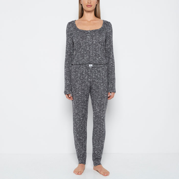 PJ Set with LS Logo Patch in Tuxedo Black