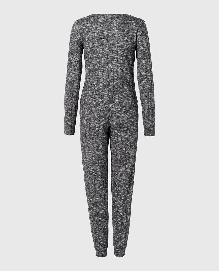 PJ Set with LS Logo Patch in Tuxedo Black
