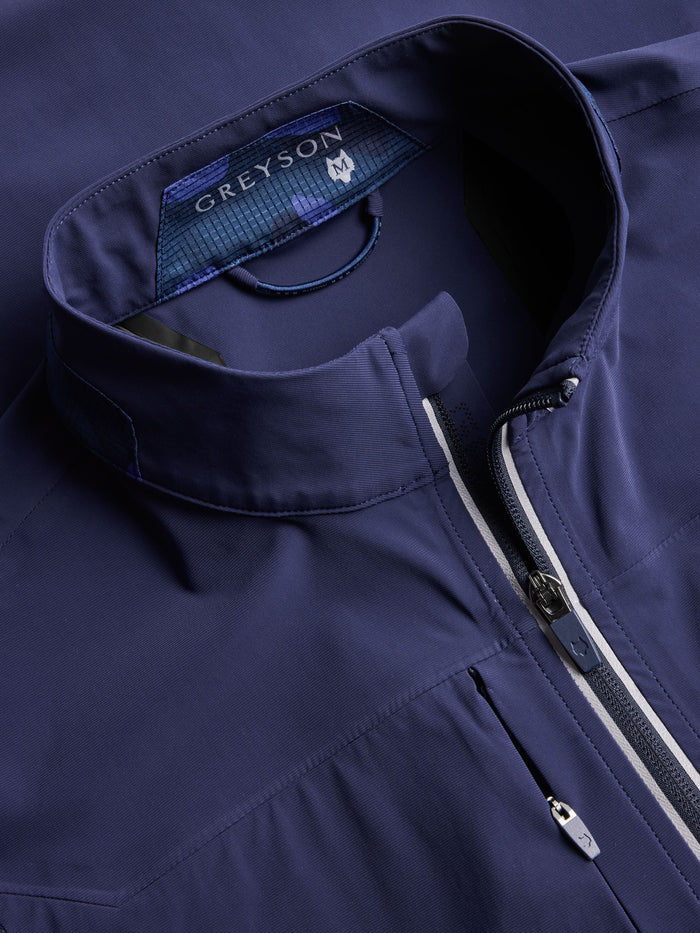 Coywolf Sport Vest Collar & Reflective Full-Zip Close-Up, Greyson Label - Maltese Blue | Greyson Clothiers