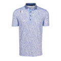 Jellyfish Players Club Island Hunt Short Sleeve Polo - Front View, Botanical Print | Greyson Clothiers