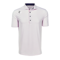 Pink Sky/Falcon Saranac Mini Stripe Golf Polo - Front View | Greyson Clothiers