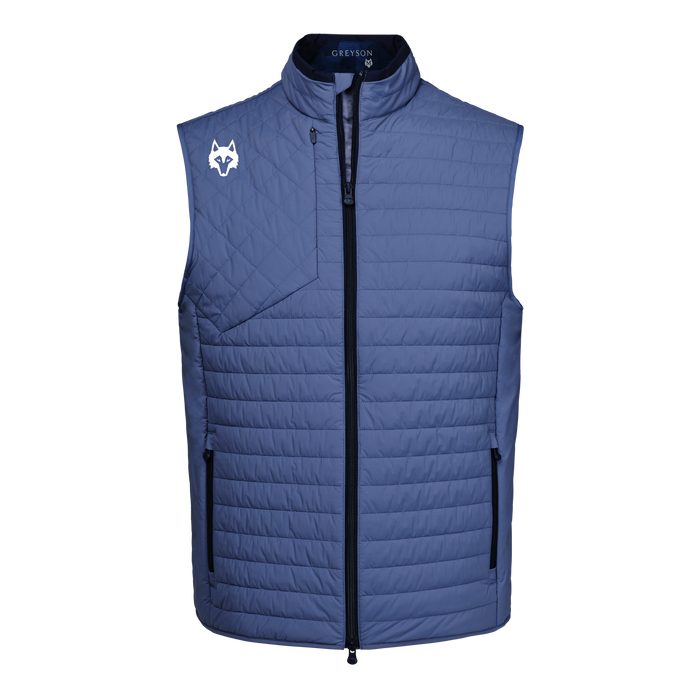Falcon Quilted Players Club Yukon Ultralight Hybrid Vest - Front View | Greyson Clothiers