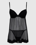 Push Up Babydoll with Lace Trim