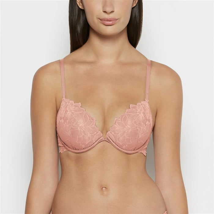 Push Up Bra with all over Reverie Lace in Old Rose