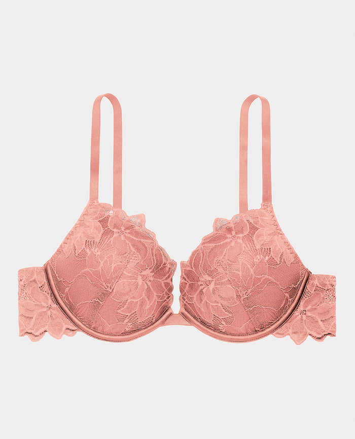 Push Up Bra with all over Reverie Lace in Old Rose
