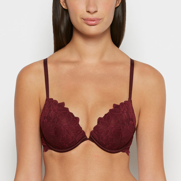Push Up Bra with all over Reverie Lace in Russian Ruby