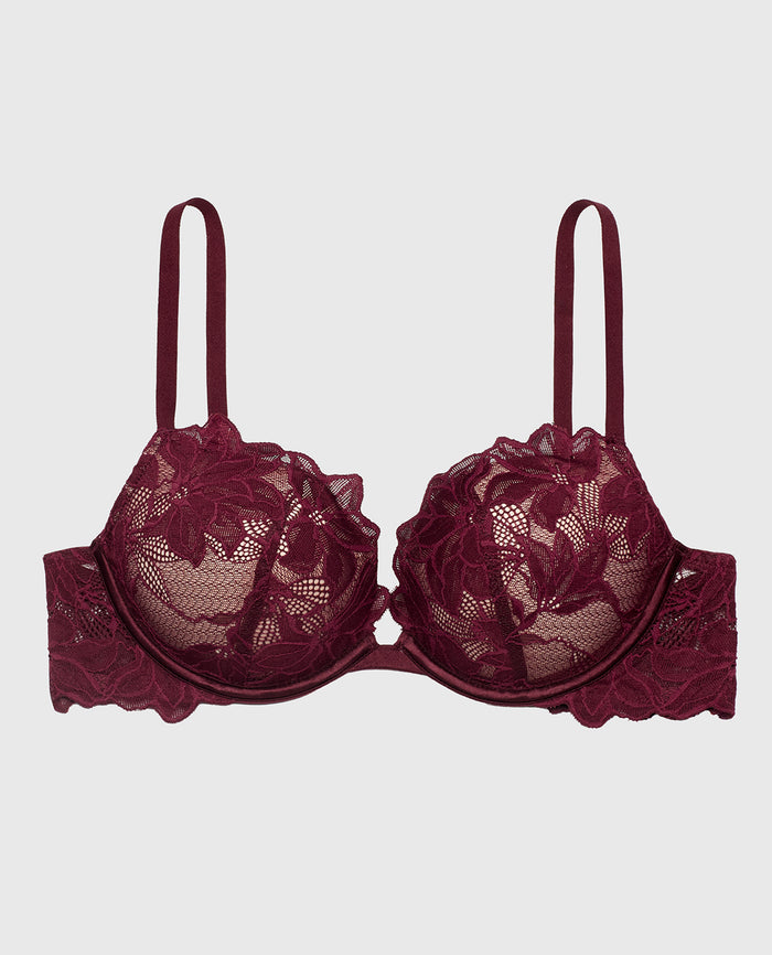 Push up bra with all over Reverie Lace in Russian Ruby