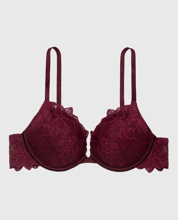Push Up Bra with all over Reverie Lace in Russian Ruby