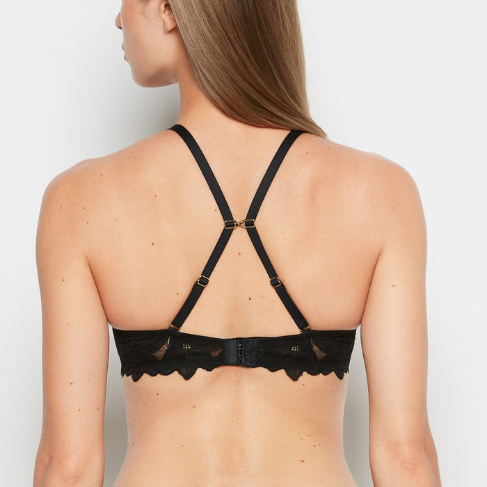Push Up Bra with all over Reverie Lace in Tuxedo Black