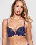 Push Up Bra with Lace in Dusk Blue