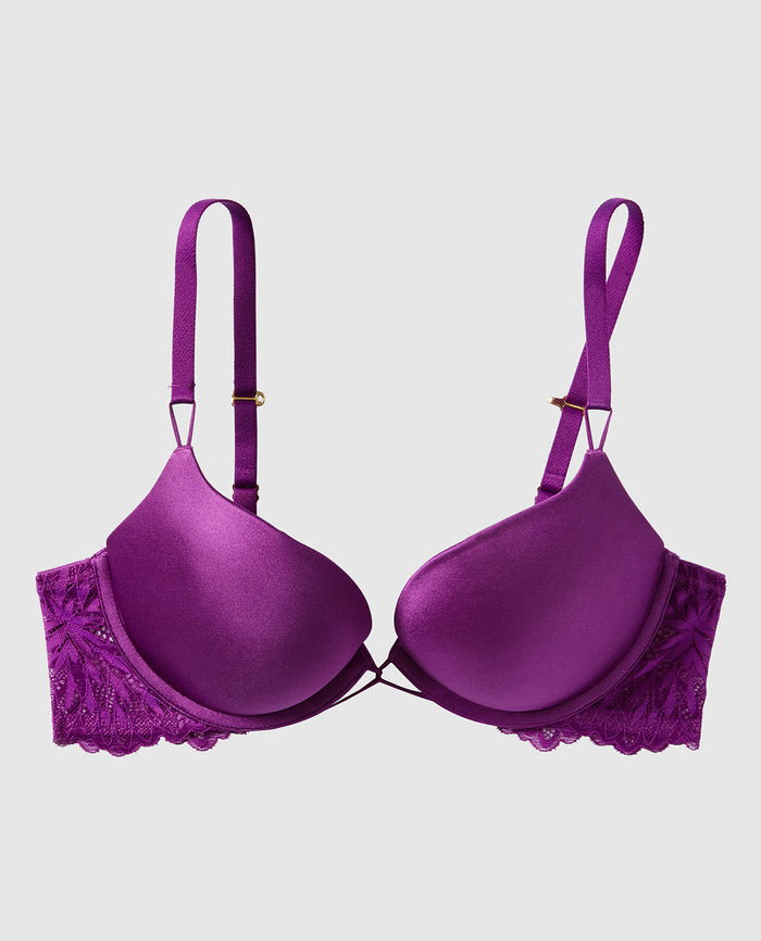 Push Up Bra with Lace Overlay in Sparkling Grape