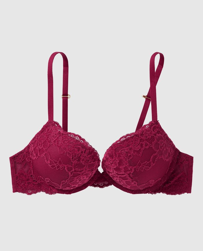 Push Up Bra with Lace Overlay