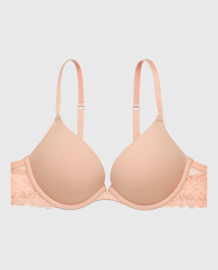 Push Up Bra with Lace Wing in Evening Blush